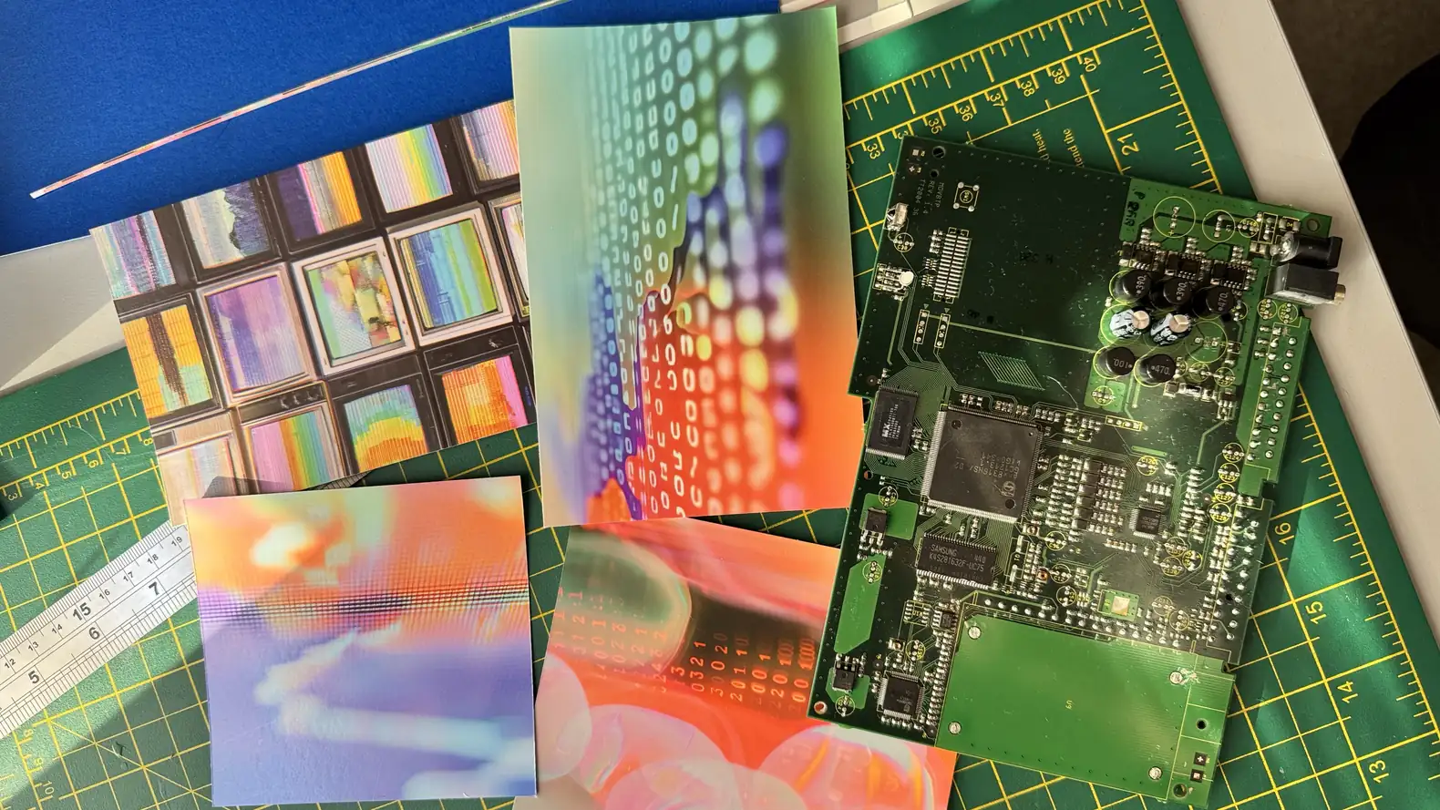 Print tests for the screen, beside the board they sit with
