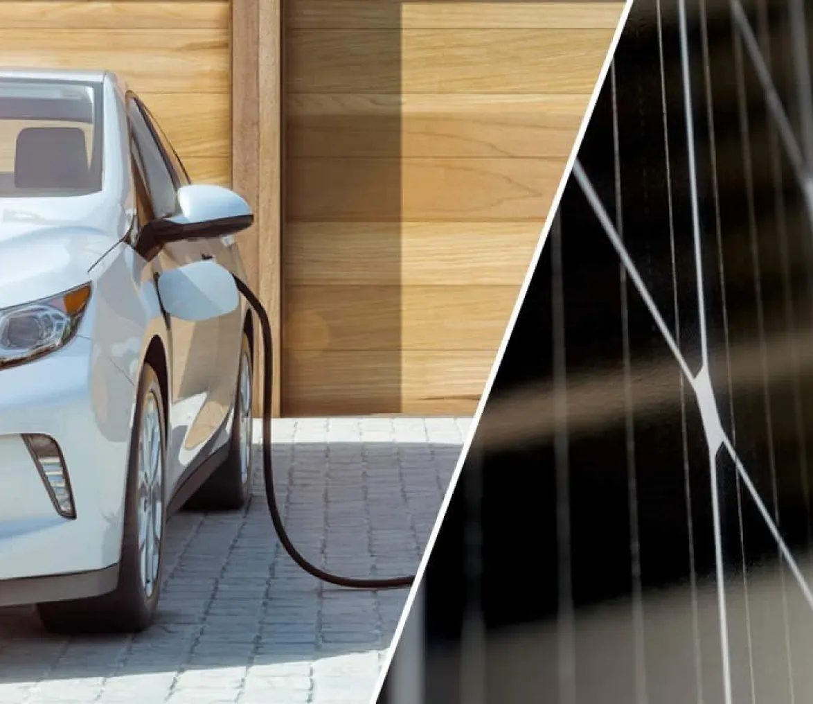 EV car tethered to a Veva charger