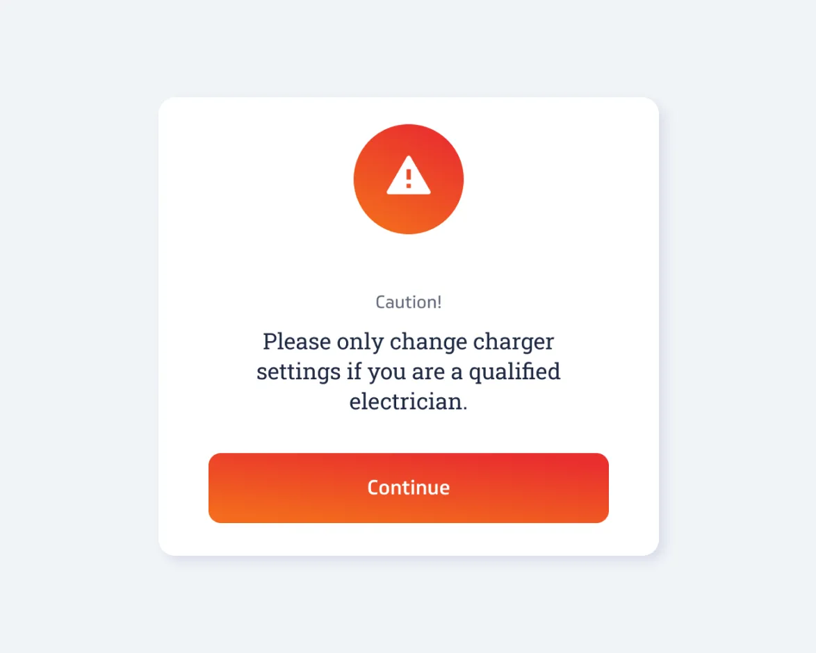 connect to charge point for engineers UI screens