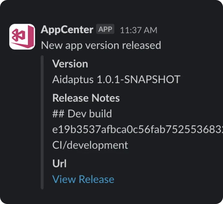 aidaptus app center publishing image