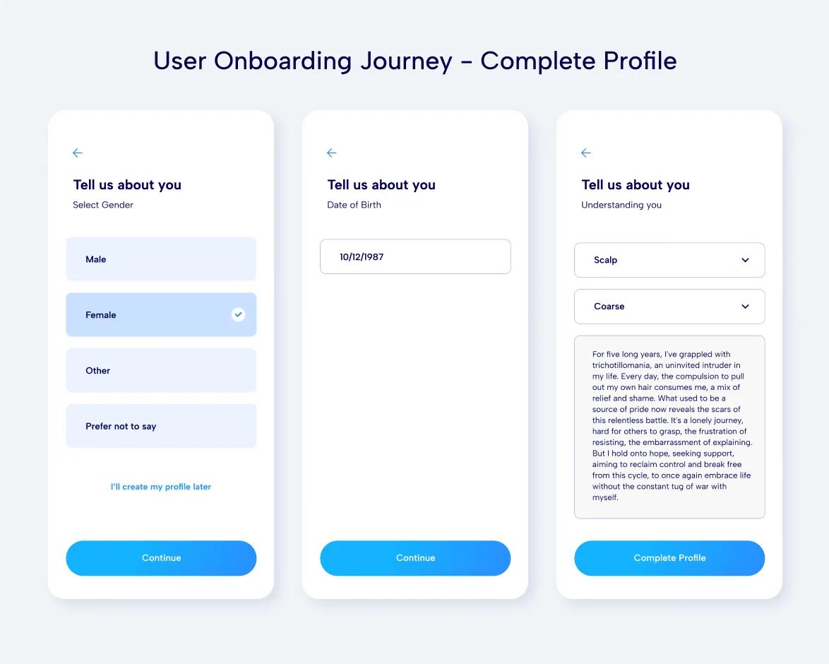 strands app - complete profile