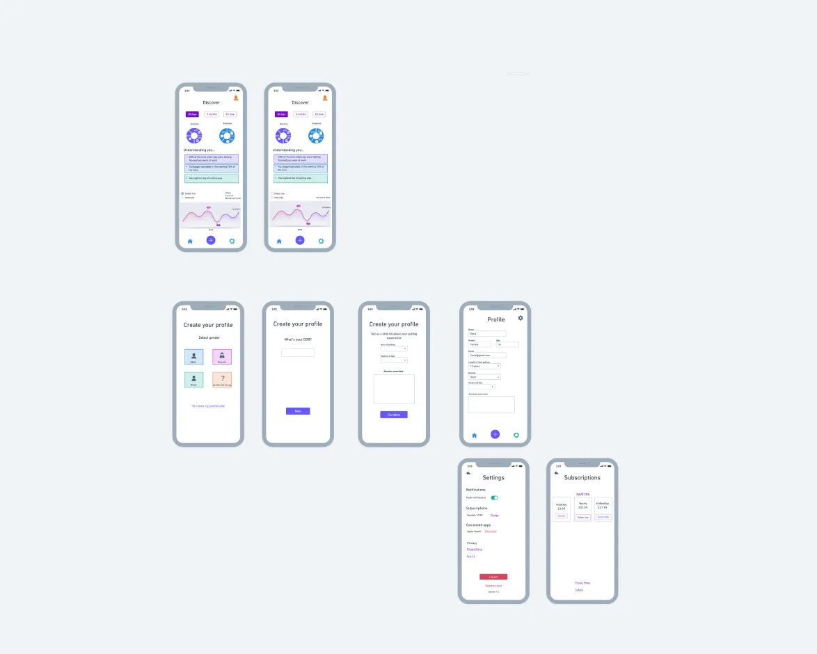 strands app wireframes